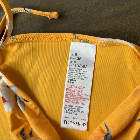 Top shop Triangle bikini white orange and green - Picture 2 of 5